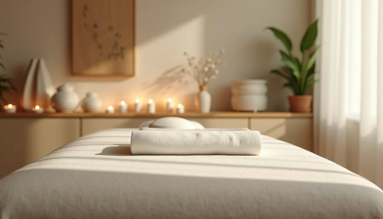 Calm massage treatment room